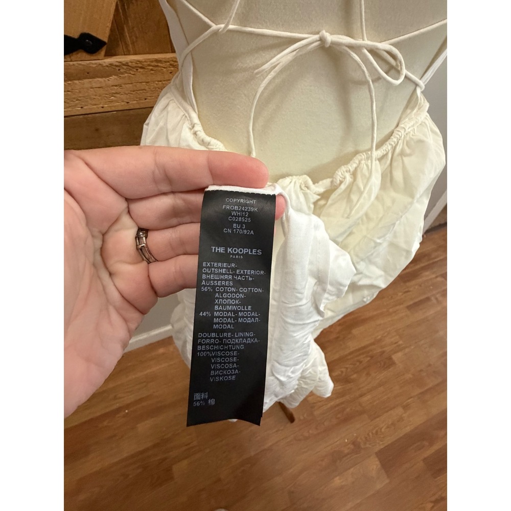 The Kooples White Cotton Modal Open Back Criss Cross Maxi Dress FROB24239K EU 3 - Picture 7 of 8